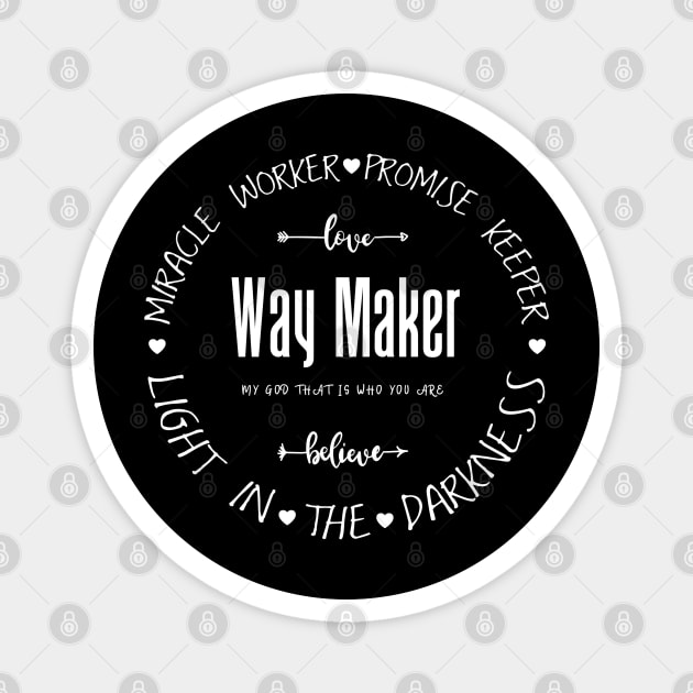Waymaker Miracle Worker Promise Keeper of Vintage Christians Magnet by AE Desings Digital